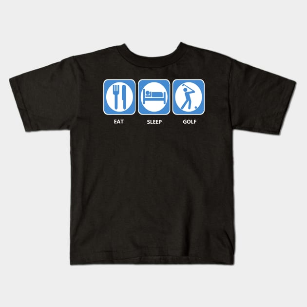 Eat Sleep Golf Kids T-Shirt by trimskol